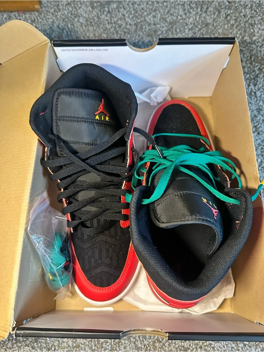 Jordan men’s' High-Top Sneakers in Black & Red
